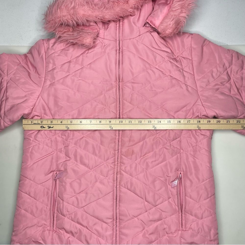 Annie USA Quilted Pink Detachable Hood Zip Puffer Jacket Teen Misses Jrs Size M - Picture 6 of 11